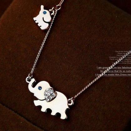 Elephant Family Necklace,cute Elephant Necklace,..